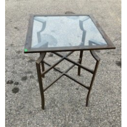 GLASS TABLE, METAL FRAME